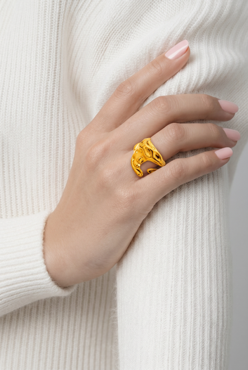 ✨ Sculptural Liquid-Metal Ring ✨️