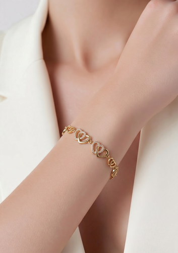 ✨ Romantic Heart-Link Bracelet 💖